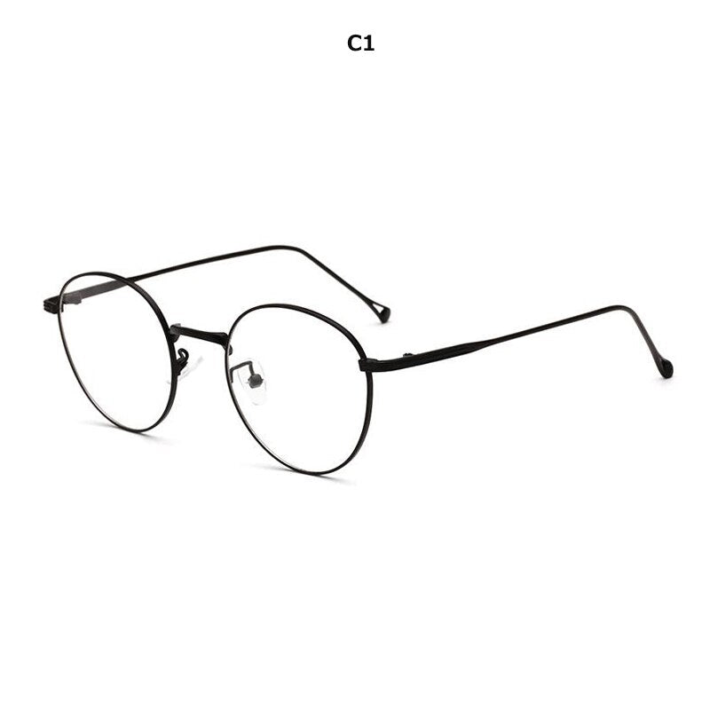 2023 Metal women Eyewear frames Retro Nerd round optical clear myopia designer brand Glasses frame Men Accessories computer