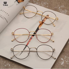 Load image into Gallery viewer, 2023 Metal women Eyewear frames Retro Nerd round optical clear myopia designer brand Glasses frame Men Accessories computer