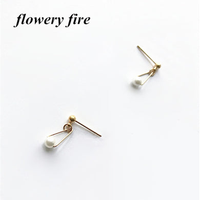 2018 New New Arrival Minimalist Short Paragraph Earrings Gold Color Simulated Pearl Stud Earrings For Women Jewelry Accessories