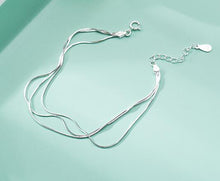 Load image into Gallery viewer, 2018 New Simple Multilayer Tassel Snake chain Bracelet Genuine 100% 925 Sterling Silver jewelry for women chrismas gift