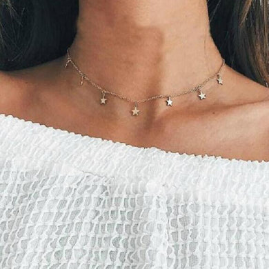 2018 New Women chocker gold Chain star heart Necklace Jewelry collana Kolye Bijoux Collares Mujer Collier Femme