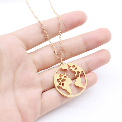 2018 Nuova mappa del mondo Collane con ciondolo Terra D Wanderlust Gioielli personalizzati Collana di moda in metallo per esterni Regalo per donna uomo 