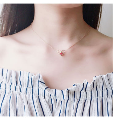 2018 Nuova collana bifacciale di alta qualità gioielli di moda acciaio al titanio Cristallo di Swarovski Collana semplice femminile 