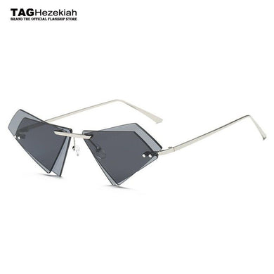 2023 sunglasses personality frameless triangle designer irregular double-layer sunglasses trendy sunglasses driving