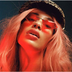 2023 sunglasses personality frameless triangle designer irregular double-layer sunglasses trendy sunglasses driving
