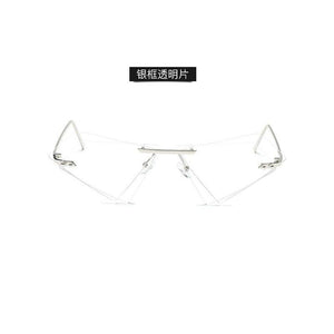 2023 sunglasses personality frameless triangle designer irregular double-layer sunglasses trendy sunglasses driving