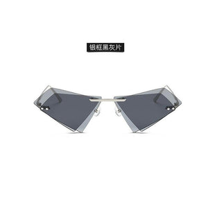 2023 sunglasses personality frameless triangle designer irregular double-layer sunglasses trendy sunglasses driving