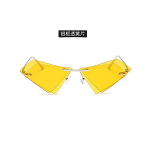 2023 sunglasses personality frameless triangle designer irregular double-layer sunglasses trendy sunglasses driving