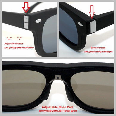 2023 Occhiali da sole dal design originale Lenti polarizzate LCD Trasmittanza elettronica regolabile con lenti solari colorate a cristalli liquidi