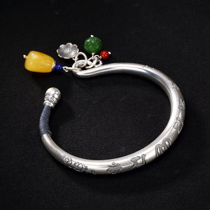 2018 Promotion Bangle One Deer, S999, Six Chinese Characters, The Lotus, Hetian Jade, Honey, Wax, Lady, Bracelet, Wholesale.