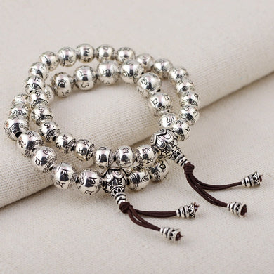 2018 Promotion Kehribar Women Bracelet Thai Wholesale S925 Retro Style Hand String Of Buddhist Six Words Bracelet New Gift