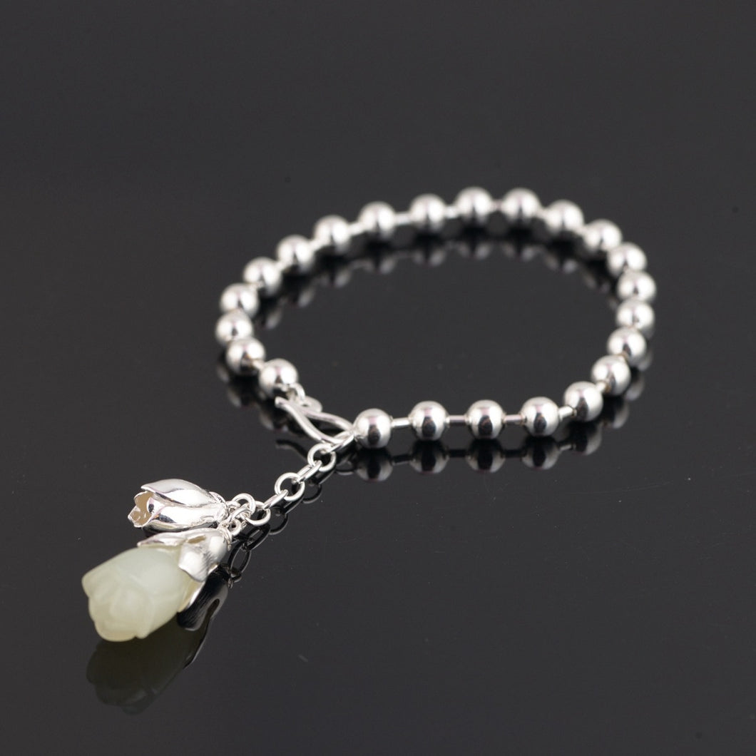 2018 Real Armbanden Voor Vrouwen Retro Wholesale Jewelry S925 Pure Bracelet With Hetian Exquisite Clever Women New Gift
