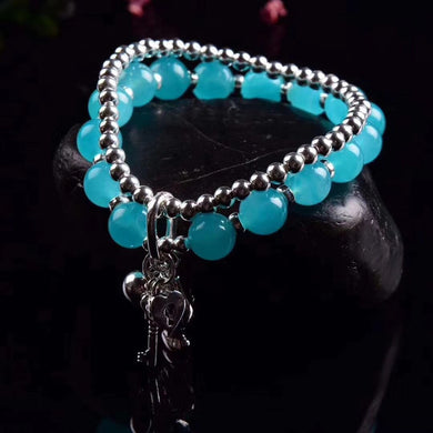 2018 Real Kehribar Items S925 Pure Ornaments Jewelry Fashion Lady Manual Worn With Amazonite Hand String Of Original Design