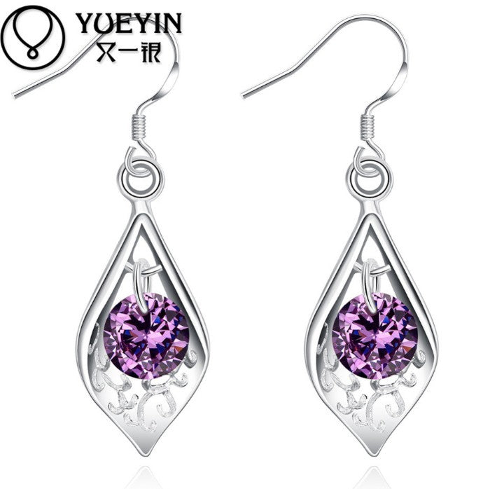 2018 Real Round Trendy Opal Crystal From Swarovski Wholesale New Women Jewelry 925 Earrings Fashion Charm Design
