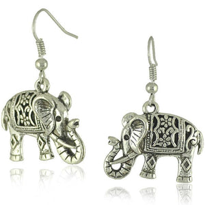 2018 Real Sale Orecchini Brincos Fashion Vintage Tibetan Plated Carved Elephant Dangle Hook Earrings For Women Gift Jewelry
