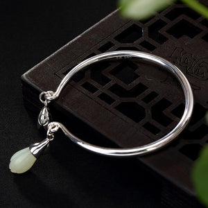 2018 Real Women Kehribar Women Bracelet New S990 Fine Ms Contracted Smooth Mosaic Of Natural Hetian Wholesale Sterling Bracelet