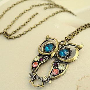 2018 Rushed Choker Kolye Moana Hot Women Sweater Coat Necklace Big Eyed Owl Long Chain Pendant Jewelry Accessory Wholesale