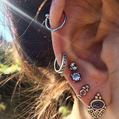 2018 Rushed New Trendy Earings 6 Pcs Earrings Set Rhinestones Ear Studs Jewelry Fashion Party Accessories For Brincos Bijoux