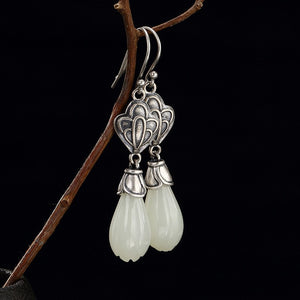2018 Sale Limited Anniversary Brinco S925 Pure Antique Old Mosaic And Tian Yu Magnolia Flower Lady High-end Earrings Wholesale