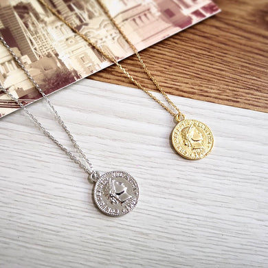 2020 Simple Vintage Carved Coin Necklace For Women Fashion Gold Silver Color Figur Medallion Pendant Long Necklaces Boho Jewelry