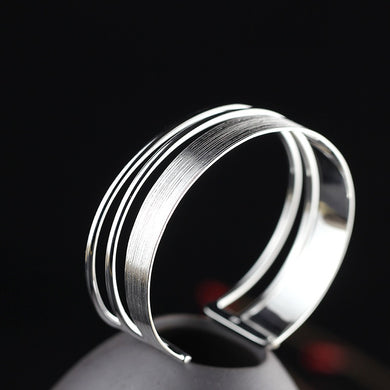 2018 Offer Bangle Character Items Listed On The New Women's Fashion Exquisite Three-ring Wiredrawing S925 Bracelet