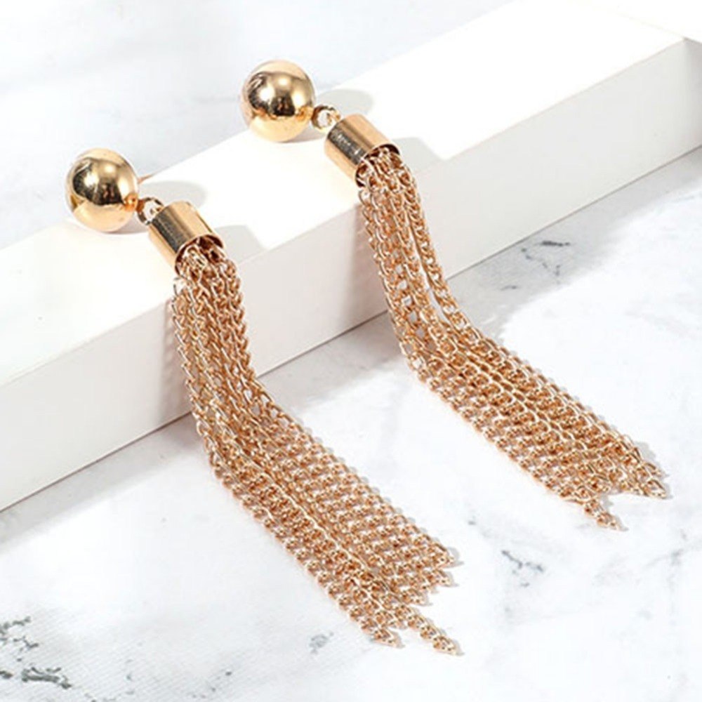 2018 Time-limited New Arrival Geometric Girls Oorbellen Brincos Party Cocktail Drop Chain Tassels Dangle Hook Linear Earrings