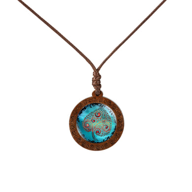2018 Tree of Life Dome Glass Wood Pendant Necklaces Women Necklaces Jewelry Vintage Bronze Chain Long Statement Necklaces Gift