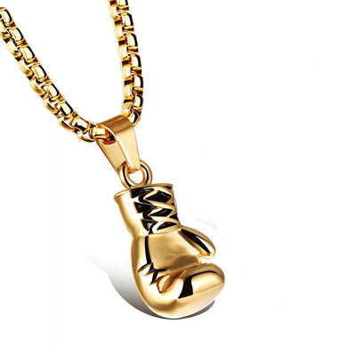 2018 Trendy Black Plated Fashion Mini Boxing Glove Necklace Boxing Jewelry Stainless Steel Collar de Cadena Co Pendant