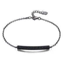 Load image into Gallery viewer, 2018 925 Sterling Silver Black Zircon Classic Geometric Round Adjustable Chain Bracelet Women Party Fine Jewelry B011