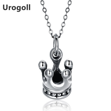 2018 Vintage Crown shape Party Necklace For Women Girls Genuine 925 Sterling silver necklaces & pendants Jewelry Gifts