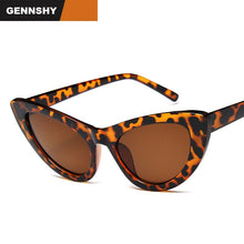Load image into Gallery viewer, 2023 Vintage Korean Big Sunglasses Men Cat Eye Sunglasses Plastic Champagne Frame Brown Lenses Driving