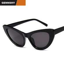 Load image into Gallery viewer, 2023 Vintage Korean Big Sunglasses Men Cat Eye Sunglasses Plastic Champagne Frame Brown Lenses Driving