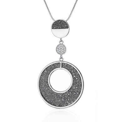 2018 Vintage Woman Geometric Big Circle Crystal Crystal Pendant Necklaces Long Snake Chain Fashion Jewelry Accessories