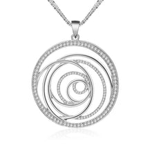 Load image into Gallery viewer, 2018 Volution Flower Czech CZ Drilling Round Pendant Maxi Necklace For Women New Year Gifts Elegant Long Necklaces Jewelry