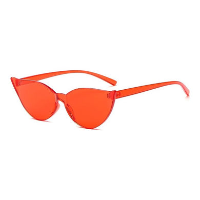 2023 Women Cateye Sunglasses Vintage Lady Candy Color Sun Glasses Female Red Frame Rimless Colorful Sunglass for Womens