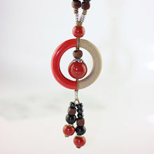 Load image into Gallery viewer, 2018 fashion long chain necklace Clavicular chain colored stone tassels Summer Bohemia Handmade ceramic choker women&#39;s sale