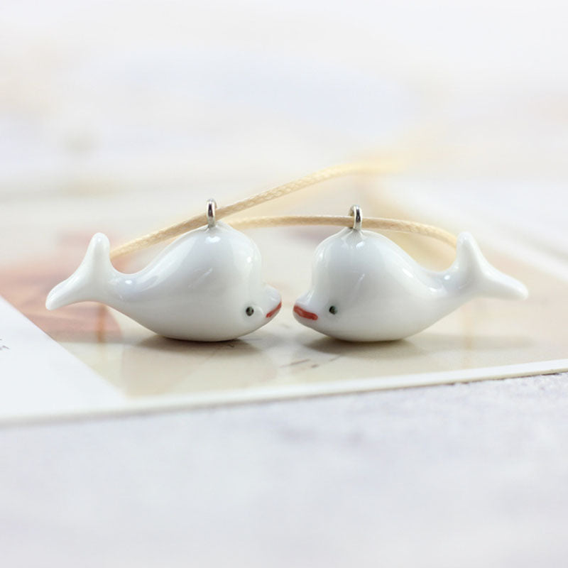 2018 fashion long chain necklace Clavicular chain cute dolphins Summer Bohemia Handmade ceramic choker women's sale jewelry