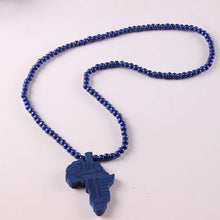 Carica l&#39;immagine nel visualizzatore di Gallery, 2018 fashion new Valentine&#39;s gift African map wooden necklace hiphop hop HIPA map wood pendant jewelry