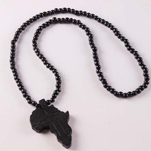Carica l&#39;immagine nel visualizzatore di Gallery, 2018 fashion new Valentine&#39;s gift African map wooden necklace hiphop hop HIPA map wood pendant jewelry