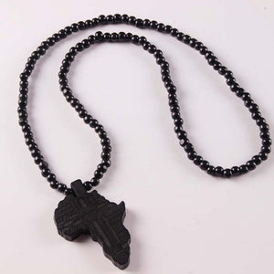 2018 fashion new Valentine's gift African map wooden necklace hiphop hop HIPA map wood pendant jewelry