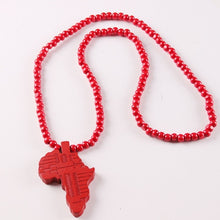 Carica l&#39;immagine nel visualizzatore di Gallery, 2018 fashion new Valentine&#39;s gift African map wooden necklace hiphop hop HIPA map wood pendant jewelry