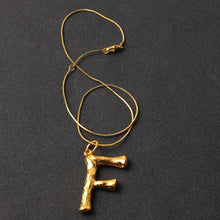 Load image into Gallery viewer, 2018 new arrival luxury exaggerated metal letter necklace fashion temperament lava alphabet necklace 278