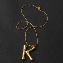 Load image into Gallery viewer, 2018 new arrival luxury exaggerated metal letter necklace fashion temperament lava alphabet necklace 278
