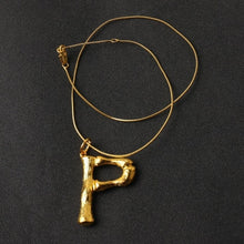 Load image into Gallery viewer, 2018 new arrival luxury exaggerated metal letter necklace fashion temperament lava alphabet necklace 278