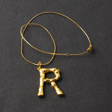 Load image into Gallery viewer, 2018 new arrival luxury exaggerated metal letter necklace fashion temperament lava alphabet necklace 278