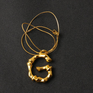 2018 new arrival luxury exaggerated metal letter necklace fashion temperament lava alphabet necklace 278