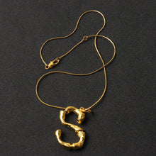 Load image into Gallery viewer, 2018 new arrival luxury exaggerated metal letter necklace fashion temperament lava alphabet necklace 278