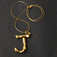 Load image into Gallery viewer, 2018 new arrival luxury exaggerated metal letter necklace fashion temperament lava alphabet necklace 278