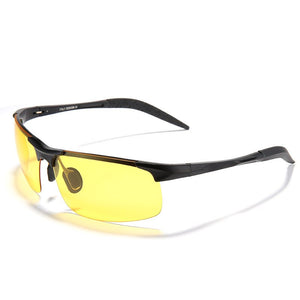 2023 Authentic Polarized Glasses Mirror Night Vision Driving Glasses Men's Yellow lens Sunglasses Reduce Glare 3 Colors 9177