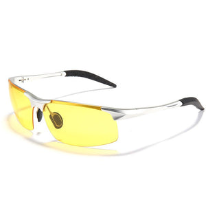 2023 Authentic Polarized Glasses Mirror Night Vision Driving Glasses Men's Yellow lens Sunglasses Reduce Glare 3 Colors 9177
